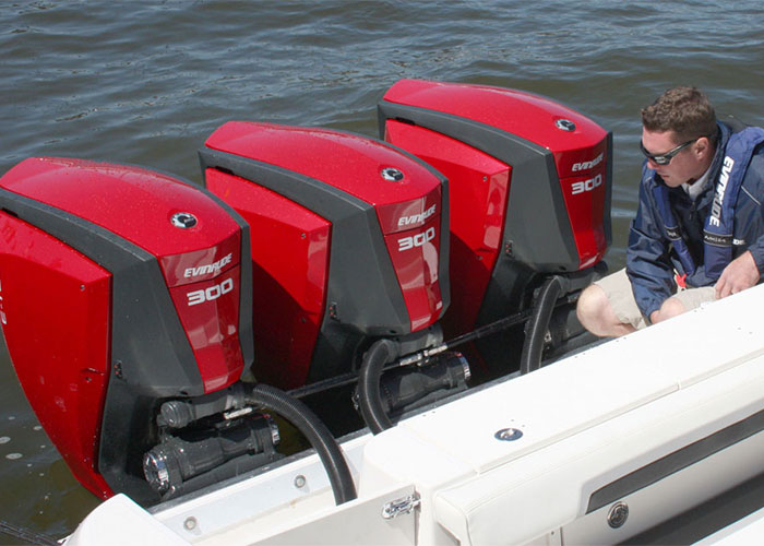 Evinrude E-Tec Outboards on Boat